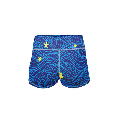 Ocean Stars Yoga Shorts  -  Women's Shorts