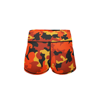 Orange Camo Yoga Shorts