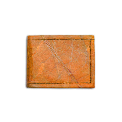 Leaf Leather Bifold Wallet - Orange