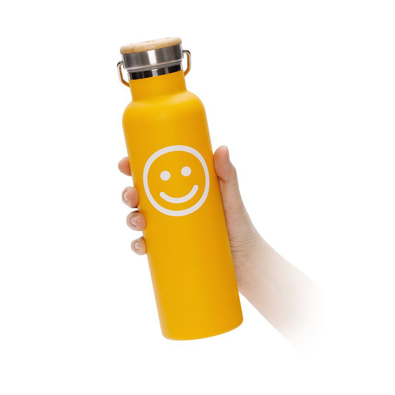 Orange Smiley Face Stainless Steel Water Bottle - 20 oz Insulated