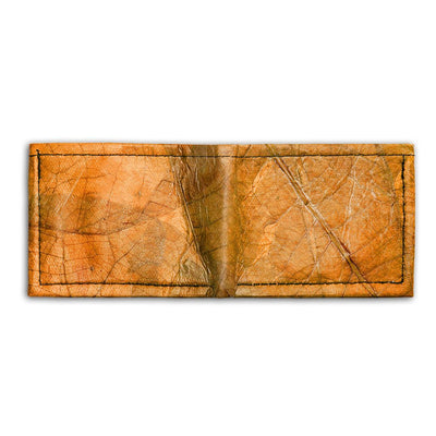 Leaf Leather Bifold Wallet - Orange