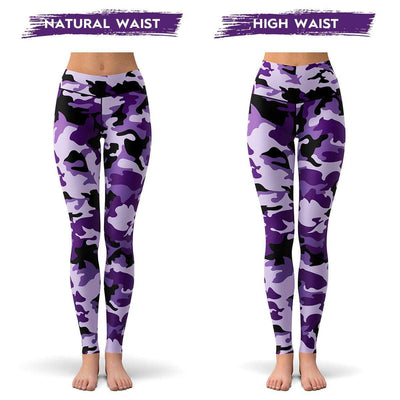 Purple Camo Leggings  -  Yoga Pants