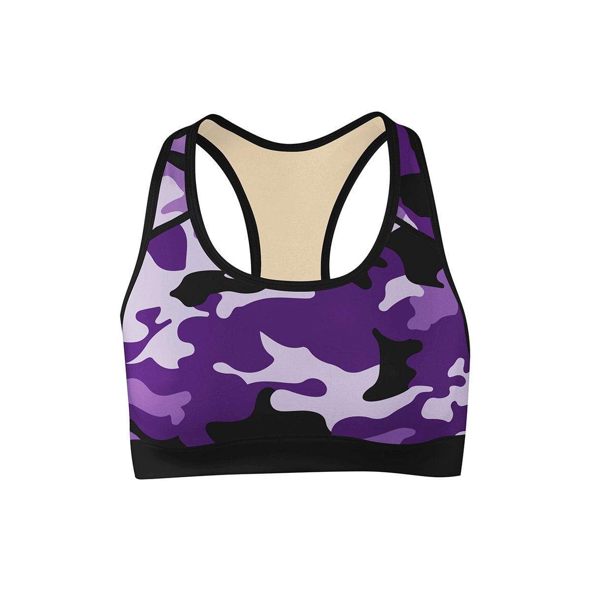 Purple Camo Sports Bra Racerback Top