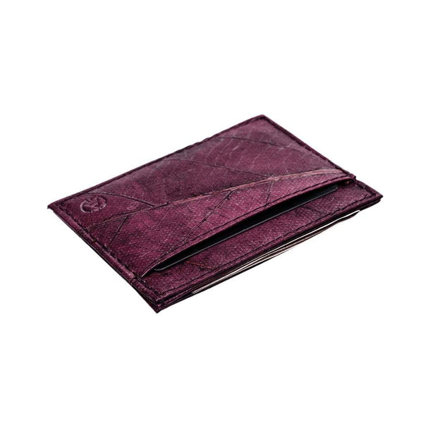Leaf Leather Slim Wallet - Purple