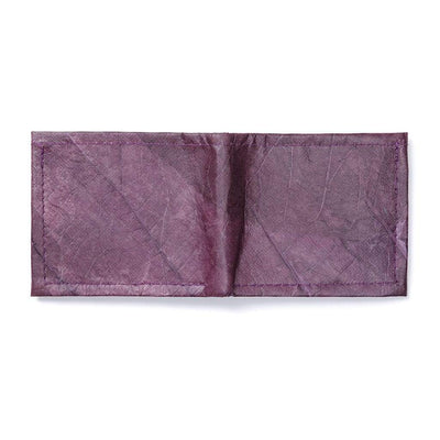 Leaf Leather Bifold Wallet - Purple