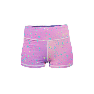 Rainbow Paint Yoga Shorts  -  Women's Shorts