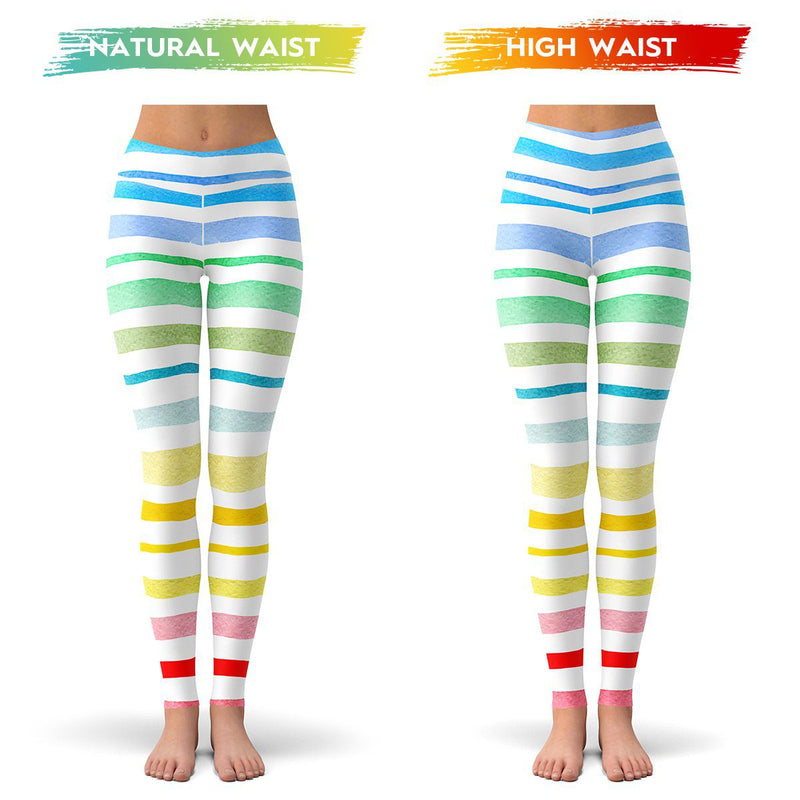 Ivivva by Lululemon Sz 6 Colorful Pastel Striped Leggings
