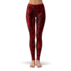 Red Rose Leggings  -  Yoga Pants
