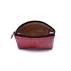 Leaf Leather Coin Bag - Red