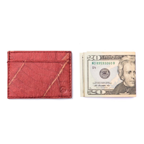 Leaf Leather Slim Wallet - Red  -  LL Slim Wallet Red