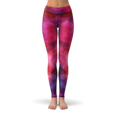 Hot Pink Galaxy Stars Sparkle Leggings by Simply Chic by 2sweet4words  Designs