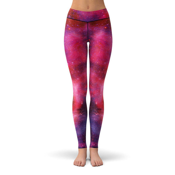 Mysterious Purple Forest Galaxy Leggings, Nature Inspired Yoga Tights,  Mystic Tree Landscape Workout Clothing, Purple Forest Pants for Women -   Canada