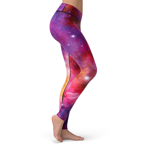 Purple Galaxy Space Leggings - Leggings