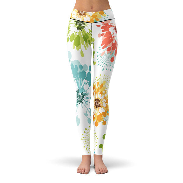 Summer Floral Leggings  -  Yoga Pants