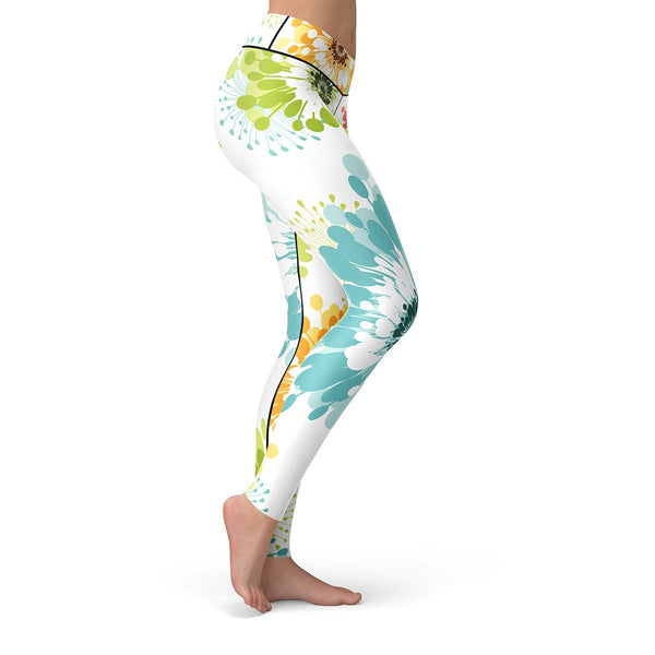 Summer Floral Leggings  -  Yoga Pants