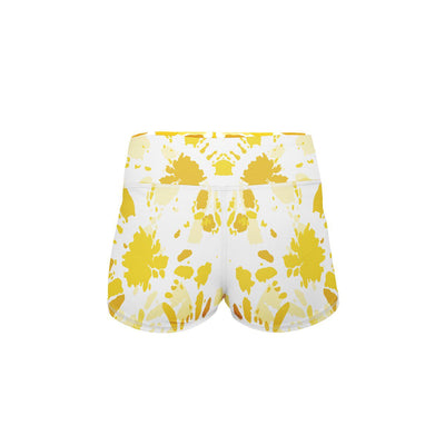 Sunburst Yellow Yoga Shorts  -  Women's Shorts