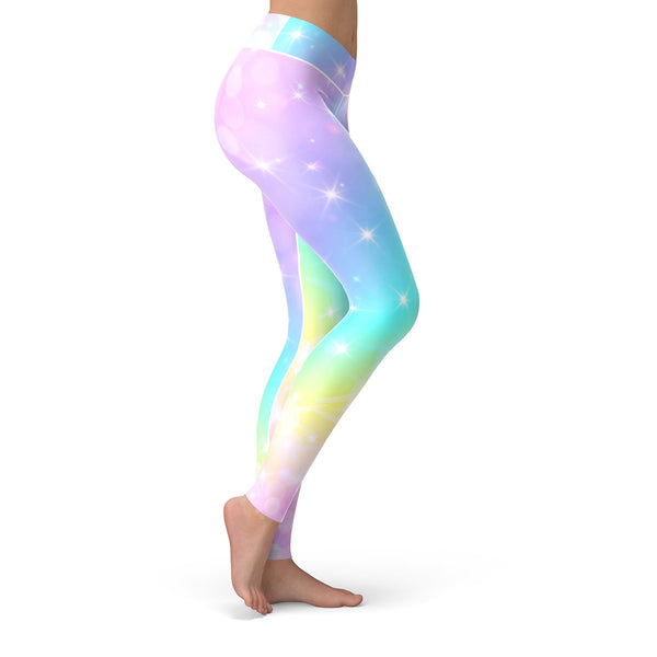 Women's Purple Alien Life Form Galaxy Mid-rise Yoga Leggings