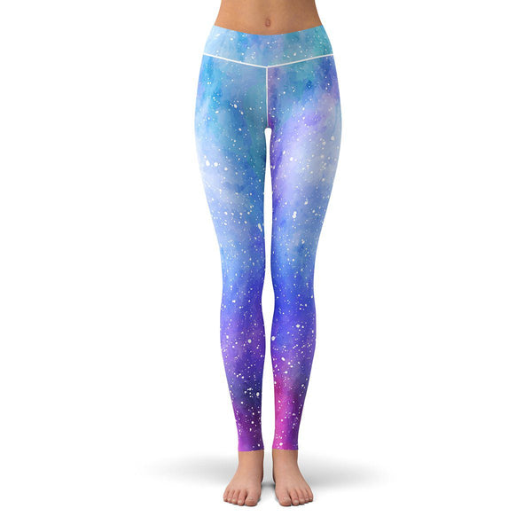 Galaxy Leggings, Yoga Space Print Pants, Blue Cosmic Celestial Constel –  Starcove Fashion