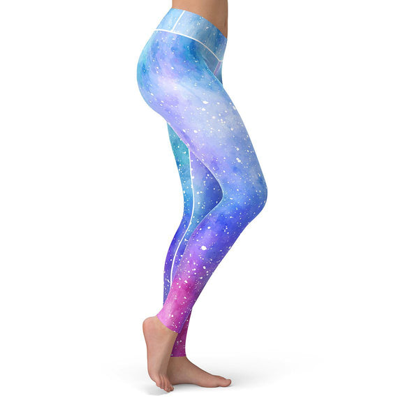 Woman Blue Galaxy Space Leggings – ESS6 Fashion