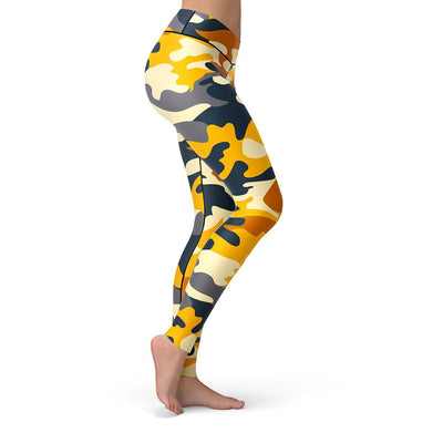 Yellow Camo Leggings  -  Yoga Pants